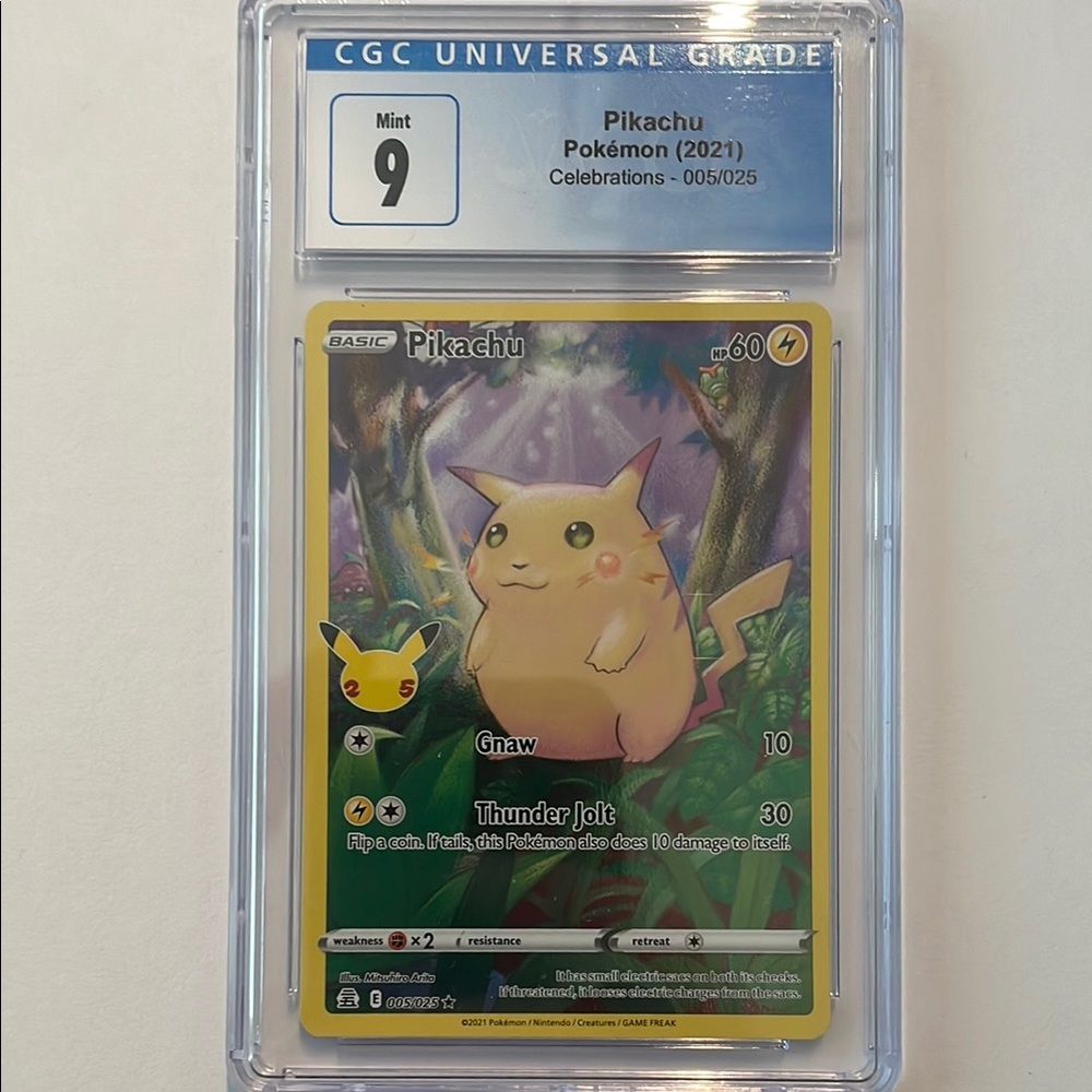 2021 Pikachu Celebrations Pokémon Card - Graded 9